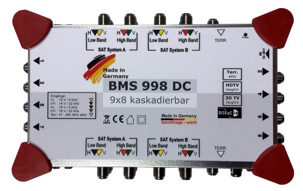 BMS 998 DC - Multiswitch 9 / 8 cascadable
